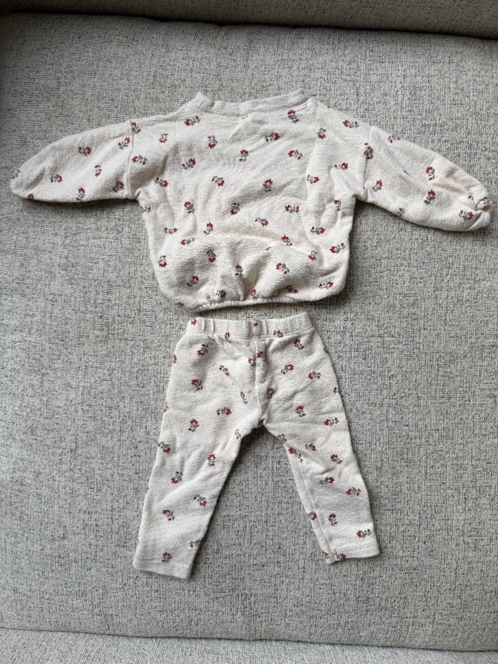 Rylee & Cru Spongy Knit Girls Set Flowers